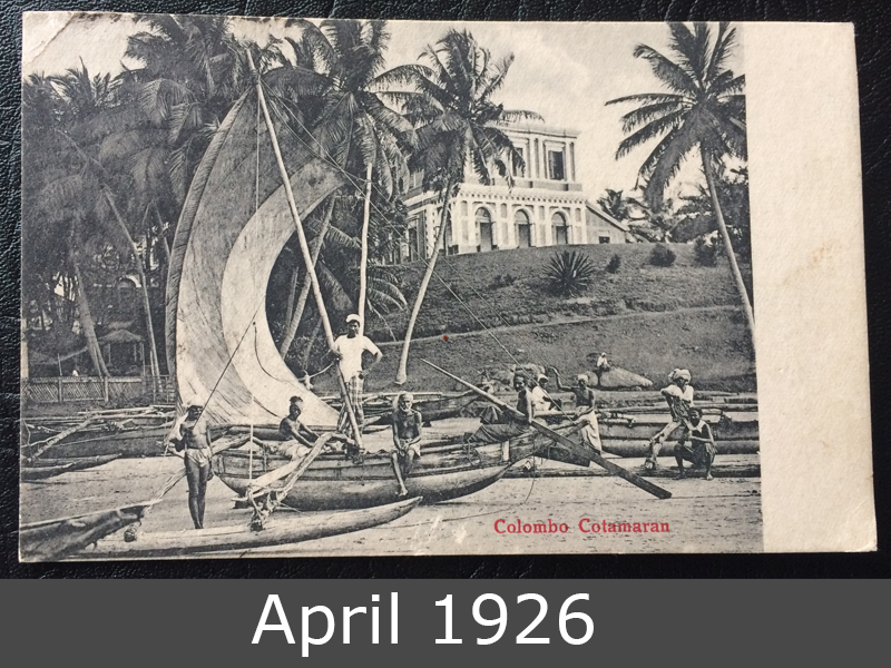 Project Postcard April 1926 Colombo Ceylon Sri Lanka fishermen front