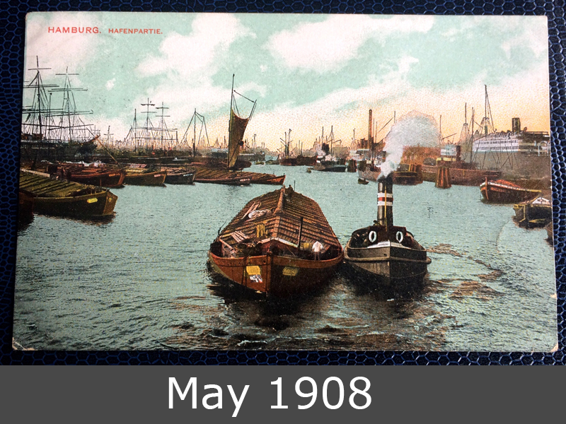 Project Postcard May 1908 Hamburg Port front