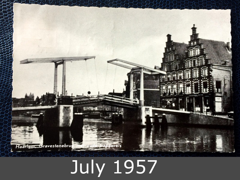 Project Postcard July 1957 Canal Harleem Netherlands front