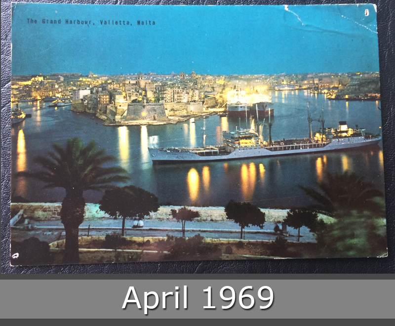 Project Postcard April 1969 Grand Harbour Valletta Malta Mediterranean front