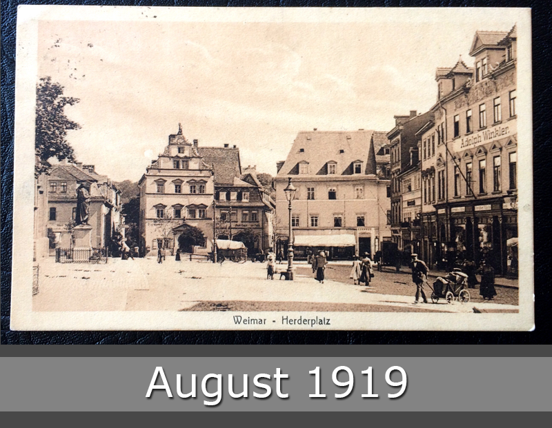 Project Postcard August 1914 Weimar Herderplatz front