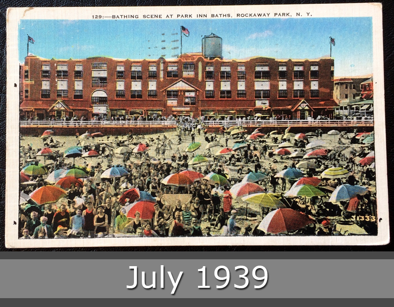 Project Postcard July 1939 Rockaway Park N.Y. bathing scene front