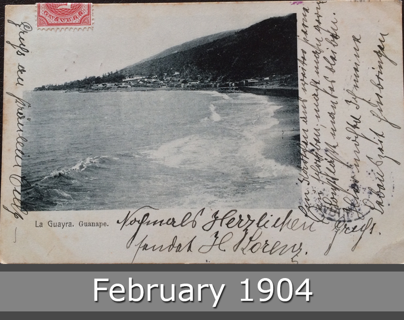 Project Postcard February 1904 La Guayra Curacao