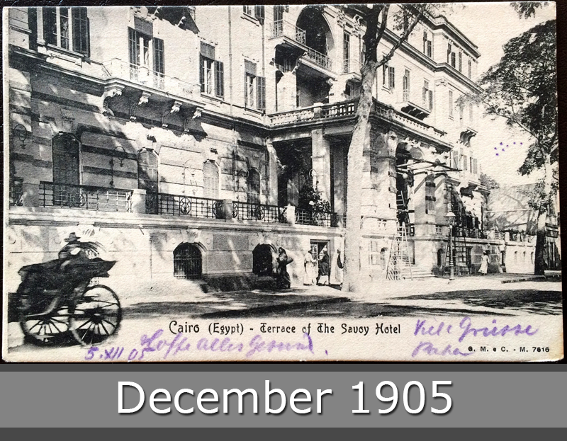 Project Postcard December 1905 Cairo Egypt The Savoy Hotel front