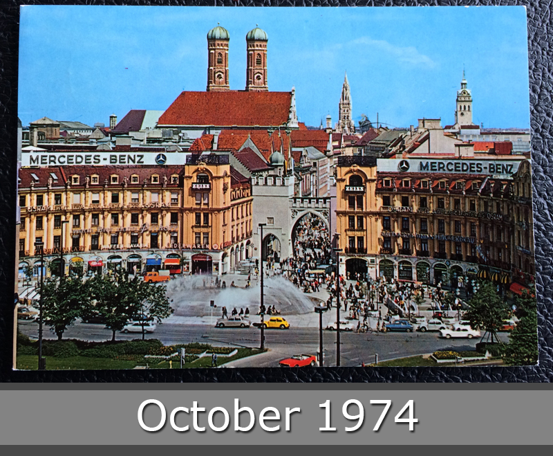 Project Postcard October 1974 - Munich Bavaria Karlsplatz Stachus front