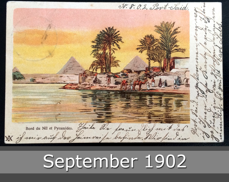 Project Postcard September 1902 - Egypt Pyramides front okay