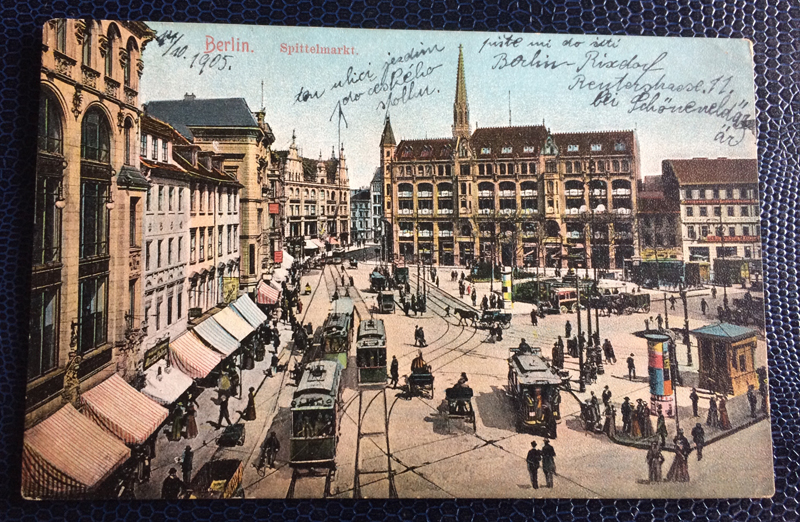 Project Postcard October 1905 Berlin Germany Spittelmarkt