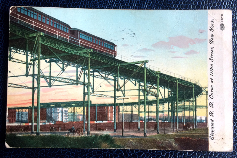 Project Postcard March 1908 New York elevated curve at 110th street