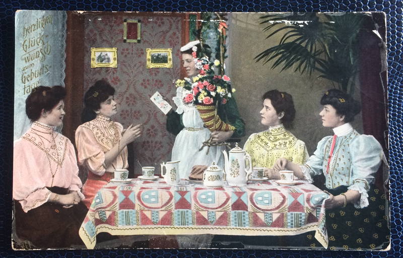 Project Postcard April 1910 Happy Birthday Party with german women