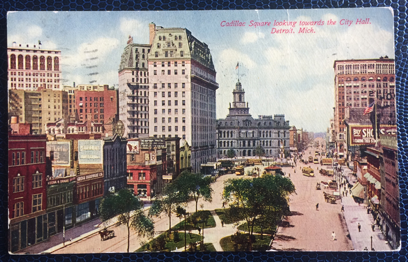 Project Postcard April 1911 The Cadillac Square in Detroit USA