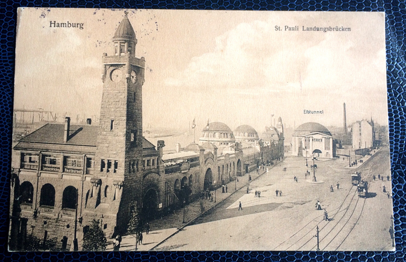 Project Postcard November 1912 St. Pauli Landungsbrücken in Hamburg