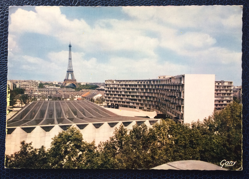 Project Postcard October 1970 Paris Tours Eiffel and Unesco building