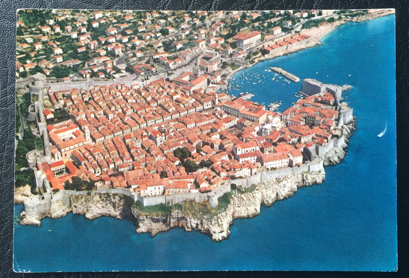 Project Postcard August 1971 Dubrovnik Jugoslavija from a bird's eye view
