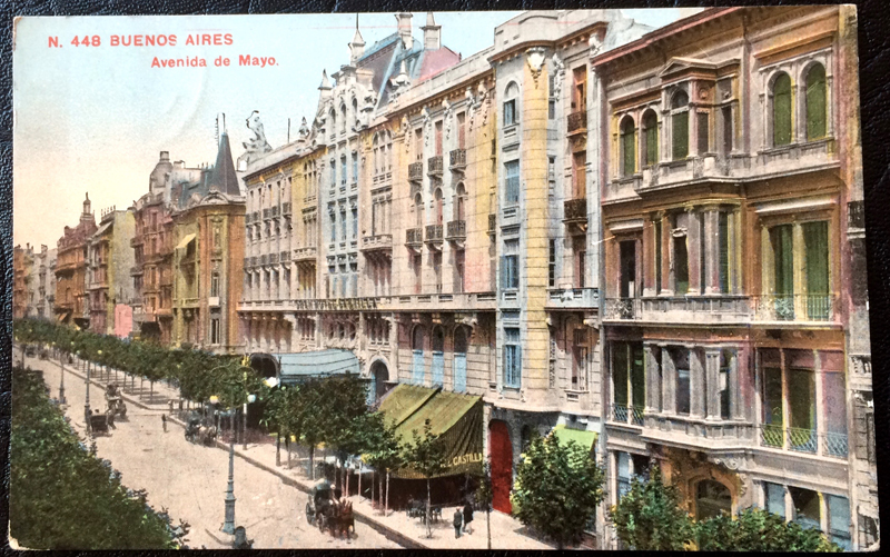 Project Postcard March 1914 Buenos Aires Argentina Avenida de Mayo