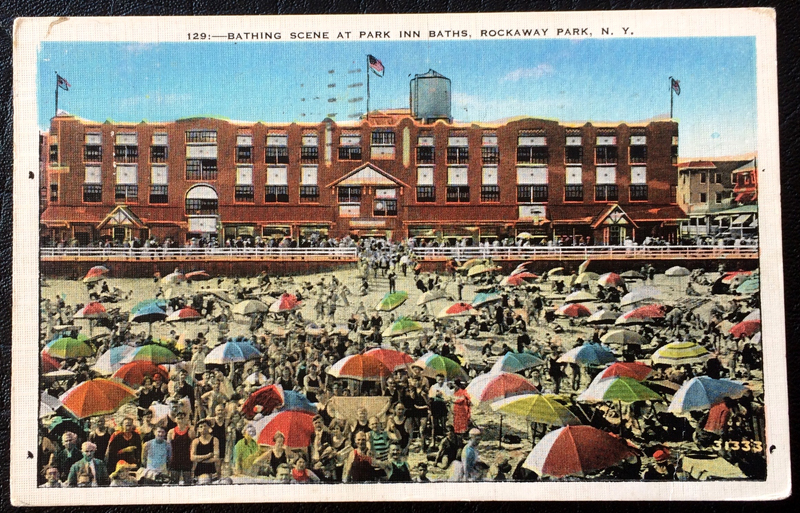 Project Postcard July 1939 Rockaway Park N.Y. bathing scene