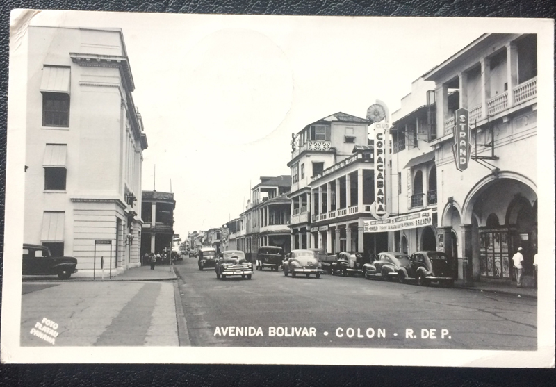 Project Postcard July 1952 Canal Zone Panama Avenida Bolivar in Colon