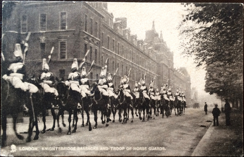 Project Postcard June 1906 London Knightsbridge barracks and troop of horse guards