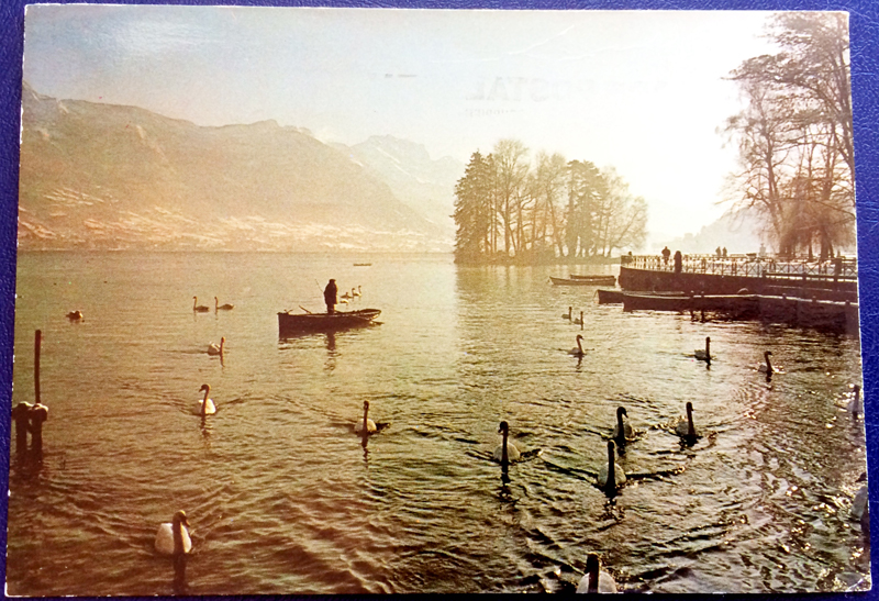 Project Postcard January 1976 Annecy Lake front