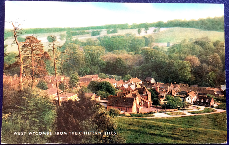 Project Postcard August 1977 West Wycombe from the Chiltern Hills front