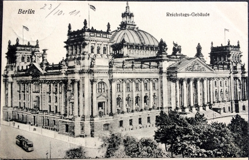 Project Postcard October 1911 - Berlin Germany Reichstags Building