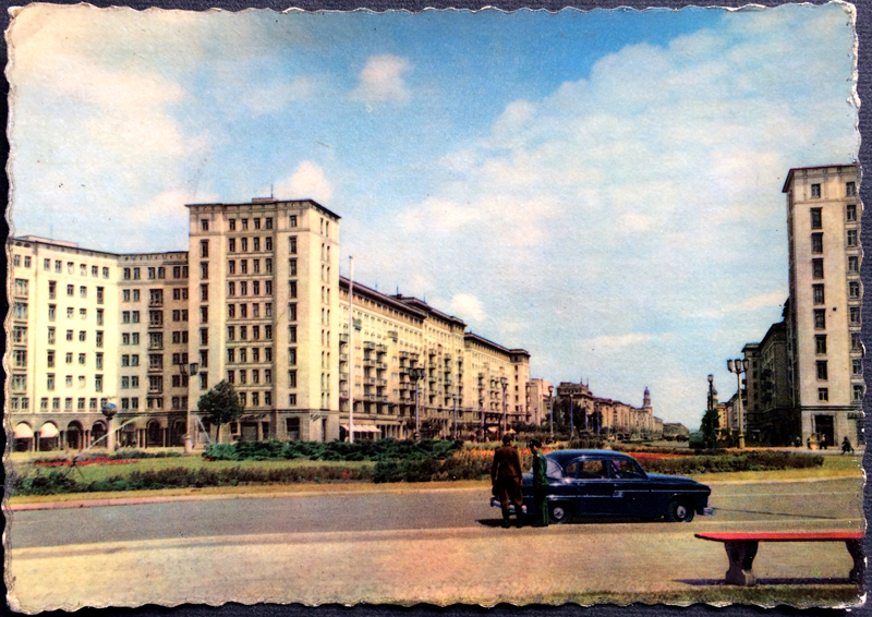Project Postcard June 1963 - East-Berlin GDR Karl-Marx-Allee and police men