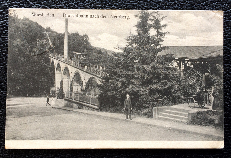 Project Postcard April 1913 - Wiesbaden Germany Drahtseilbahn Neroberg