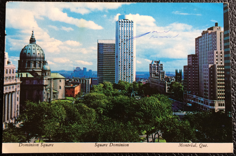 Project Postcard September 1974 - Dominion Square Montréal Canada