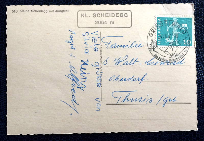 July 1961 – Little Scheidegg inBernese Oberland, Switzerland – Past ...