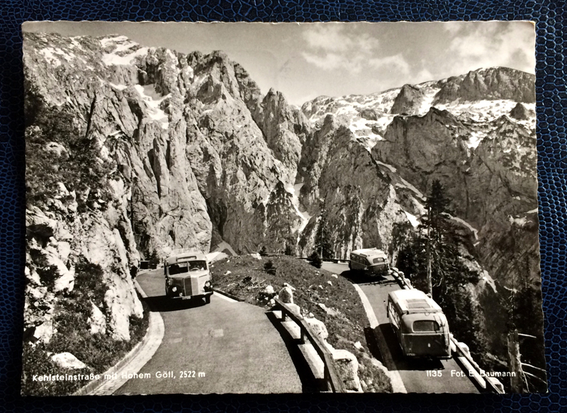Project Postcard September 1961 - Kehlsteinstraße winding road in the alps Bavaria Germany