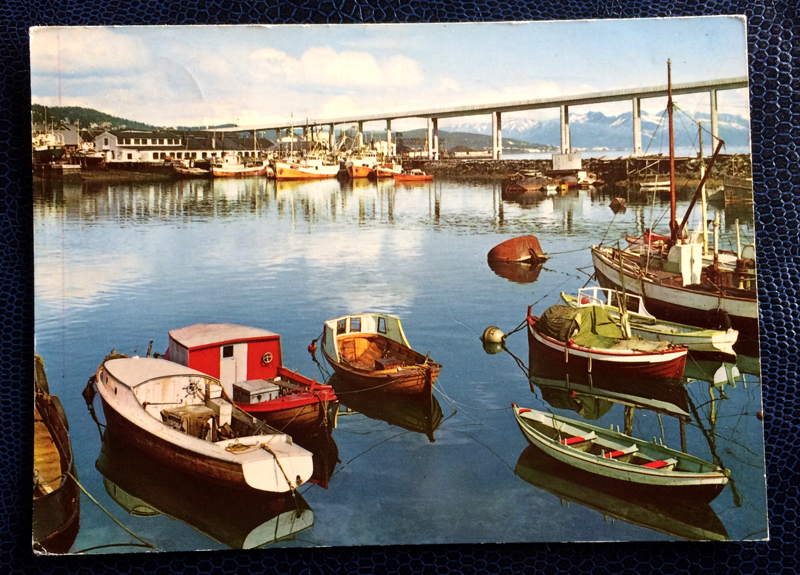 Project Postcard August 1963 - Tromso, Norway, view of the harbour towards the bridge