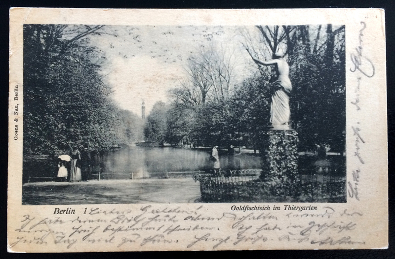Project Postcard August 1901 - Berlin Tiergarten Germany front